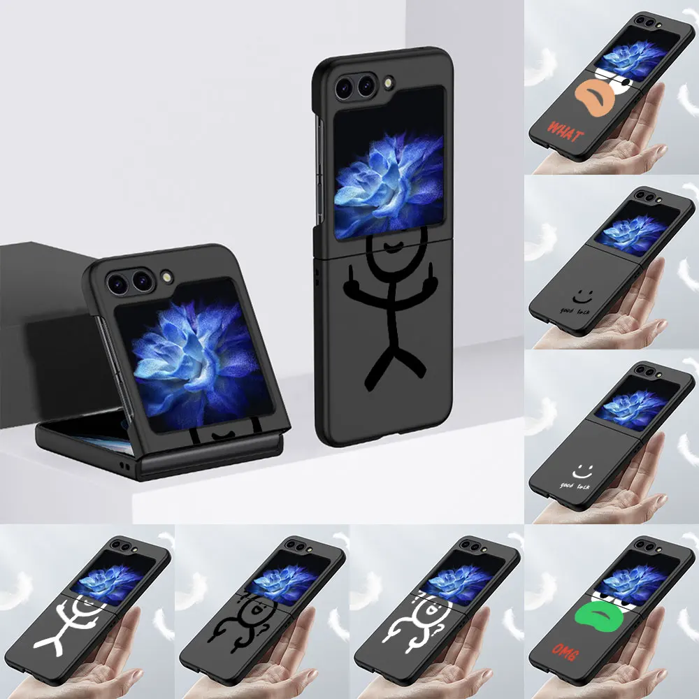 Coppia Sun Moon Case Per Samsung Galaxy Z Flip5 Black Hard Pc Cover Z Flip 5 Folding Cell Phone Shell Zflip5 Back Funda Capa