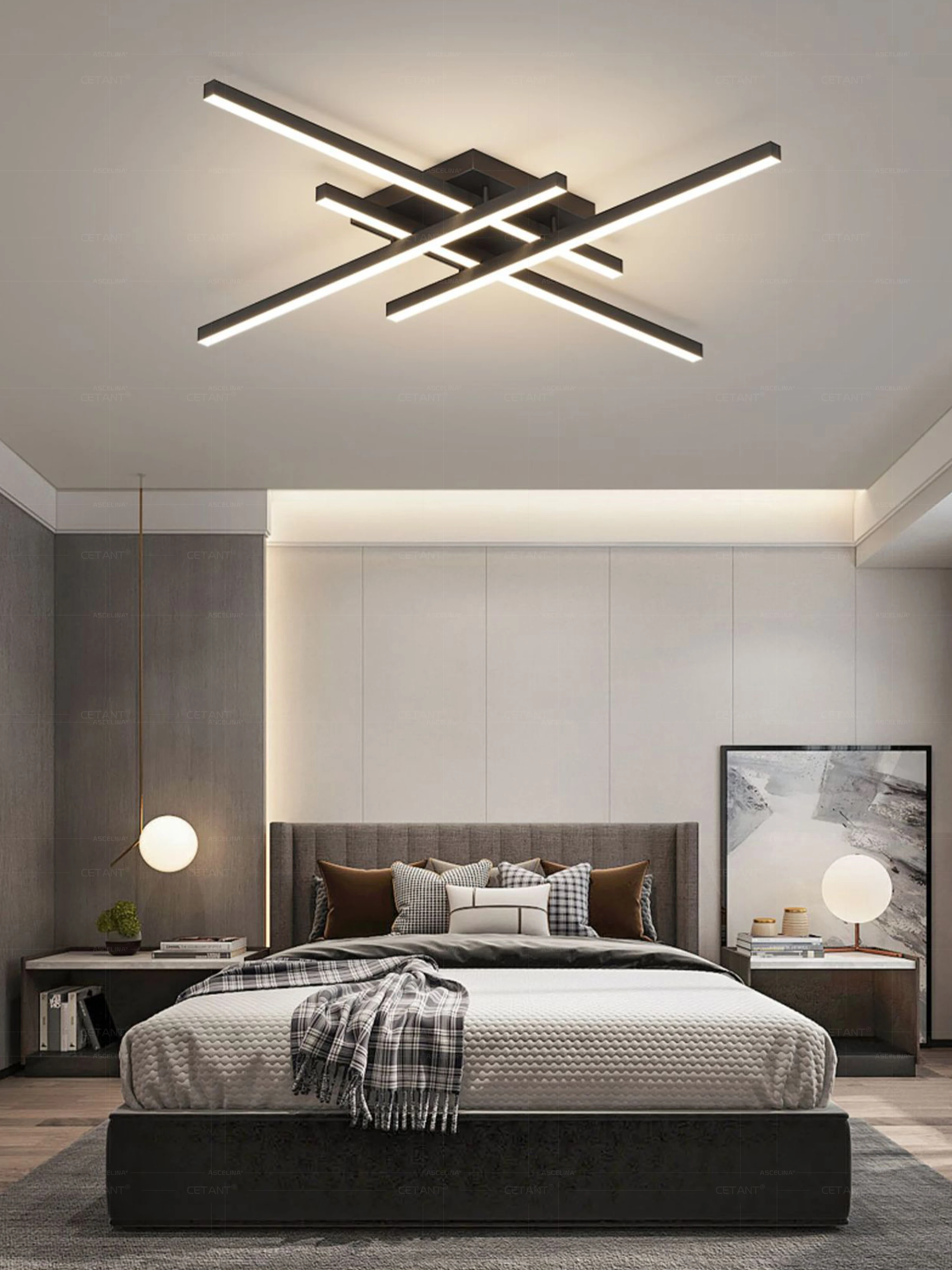 Description Picture 2 of itemModern LED Ceiling Light Minimalist Strip 30/40/50cm Aluminum Lamps For Bedroom Living Room Study Indoor Illumination Fixtures