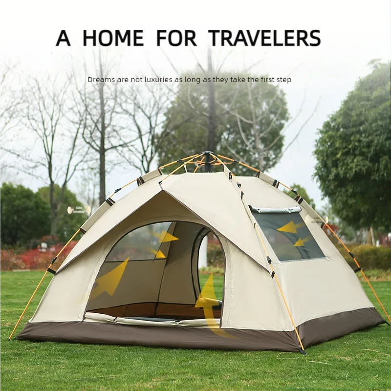 3-4 Person Camping Tent, Outdoor Pop Up Tent, Automatic Tents for Camping Waterproof Family Easy Set Up Tent
