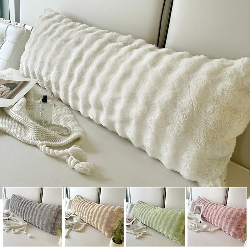 Set Di 2 Federe Decorative In Peluche Soffice – Cuscini Lunghi In Velluto Shaggy Con Cerniera, 45x45 Cm, Rosa Ombre
