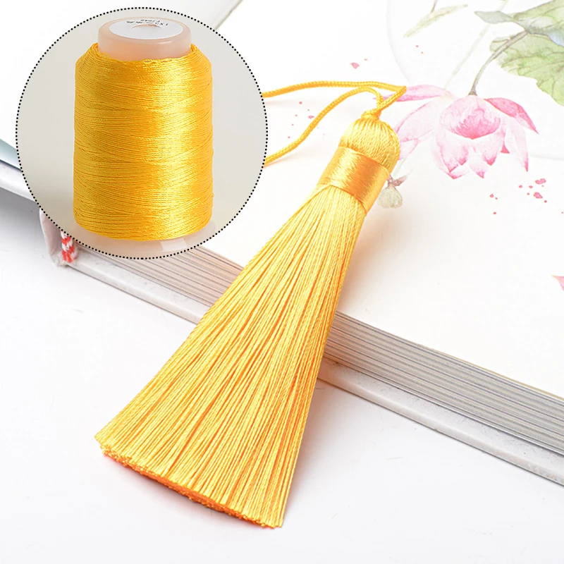 350M/roll Colorful Ice Silk Tassel Line 0.2MM 3-strand Winding Rayon Mercerized DIY Handmade Superfine Durable Sewing Threads 4