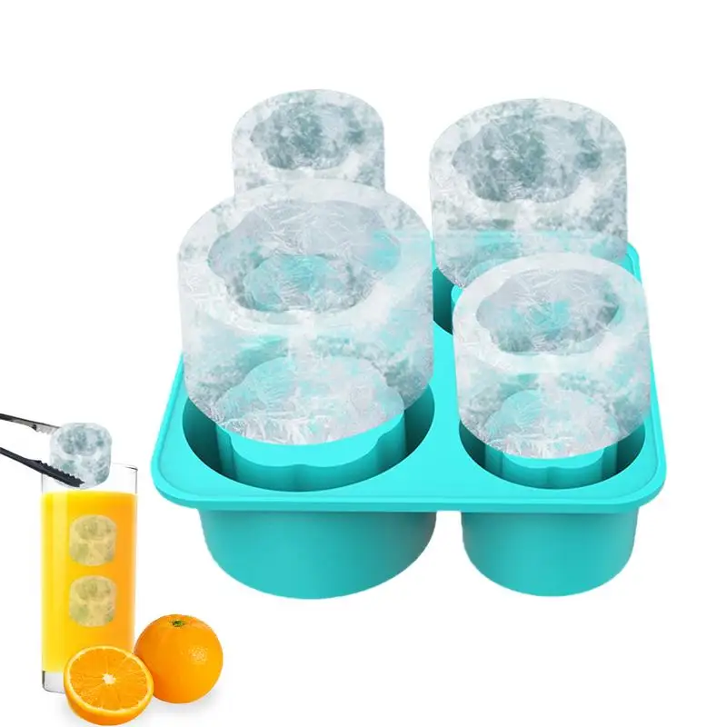 

Ice Cube Tray Safe Ice Mold With Lid Efficient Ice Mold Innovative 4-Hole Versatile Ice Cube Tray Quick Ice Maker For Easy