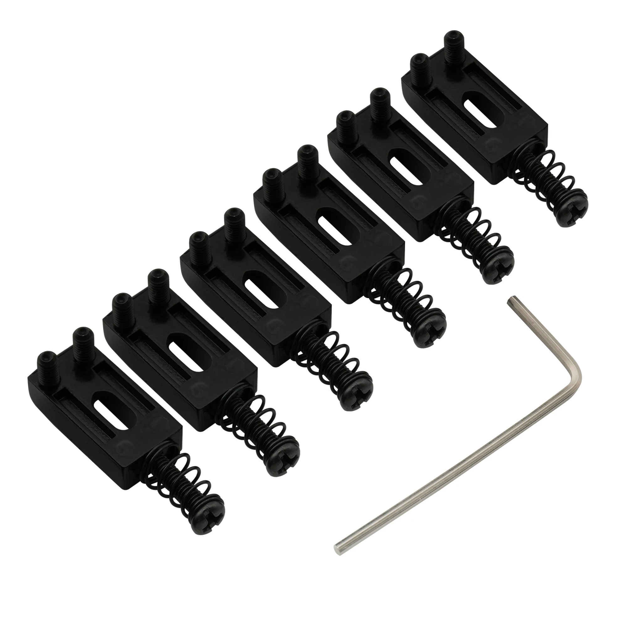 Musiclily Basic 10,5 mm rechteckige Tremolo-Gitarren-Stegsättel für E-Gitarre (6er-Set) – Detail 3