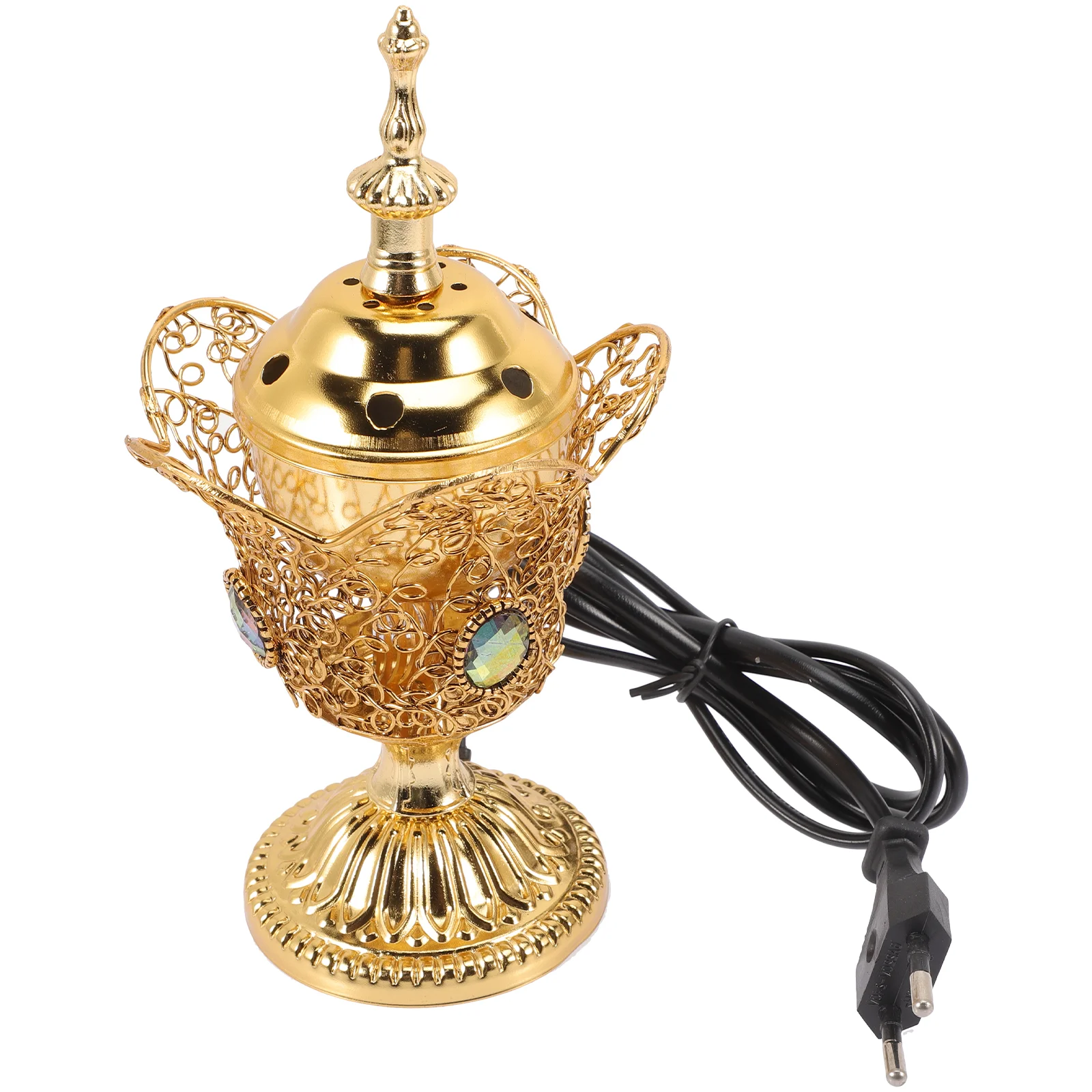 

Electric Middle East Church Censer Metal Incense Burner Vintage Incense Burner Vintage Sandalwood Incense Burner(EU Plug)