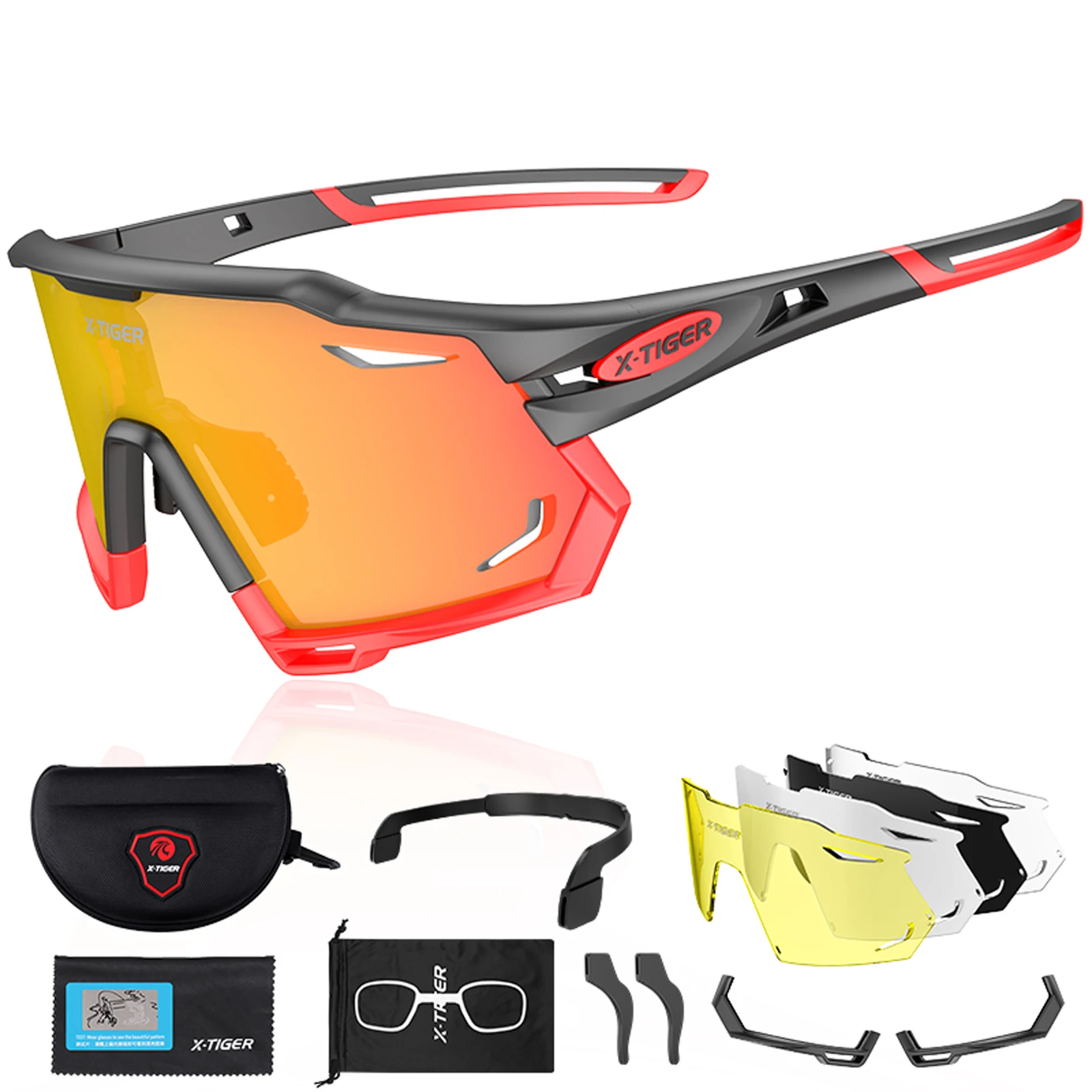 Gafas Ciclismo Hombre X-TIGER Gafas De Sol Polarizadas Con