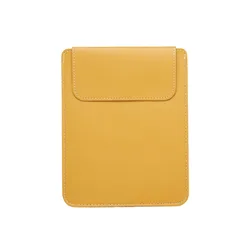 Premium PU Leather Laptop Sleeve - Ultra - Thin Shockproof Protective Pouch (Yellow)
