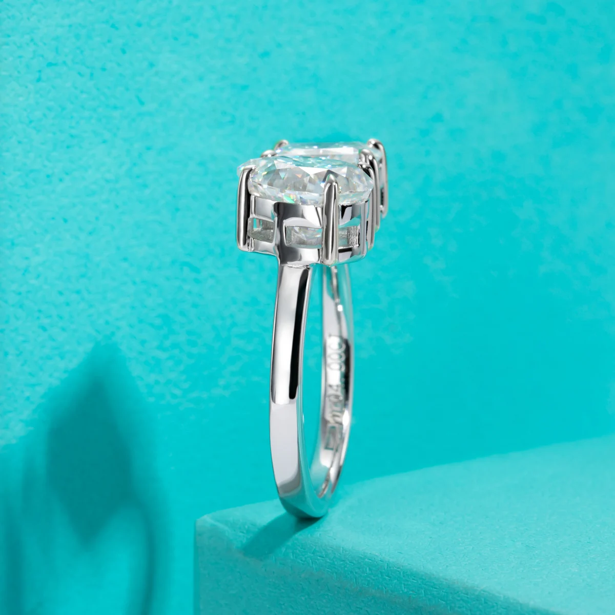 Engagement Ring 4.5cttw D Color Radiant Pear Twins
