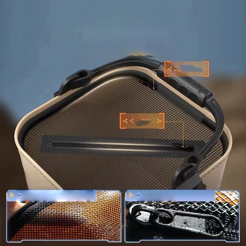 Live Fish Bag Water Bucket Thickened Folding Hand-held Fish Protection Fishing Bucket Outdoor Box Box Delivery Rope