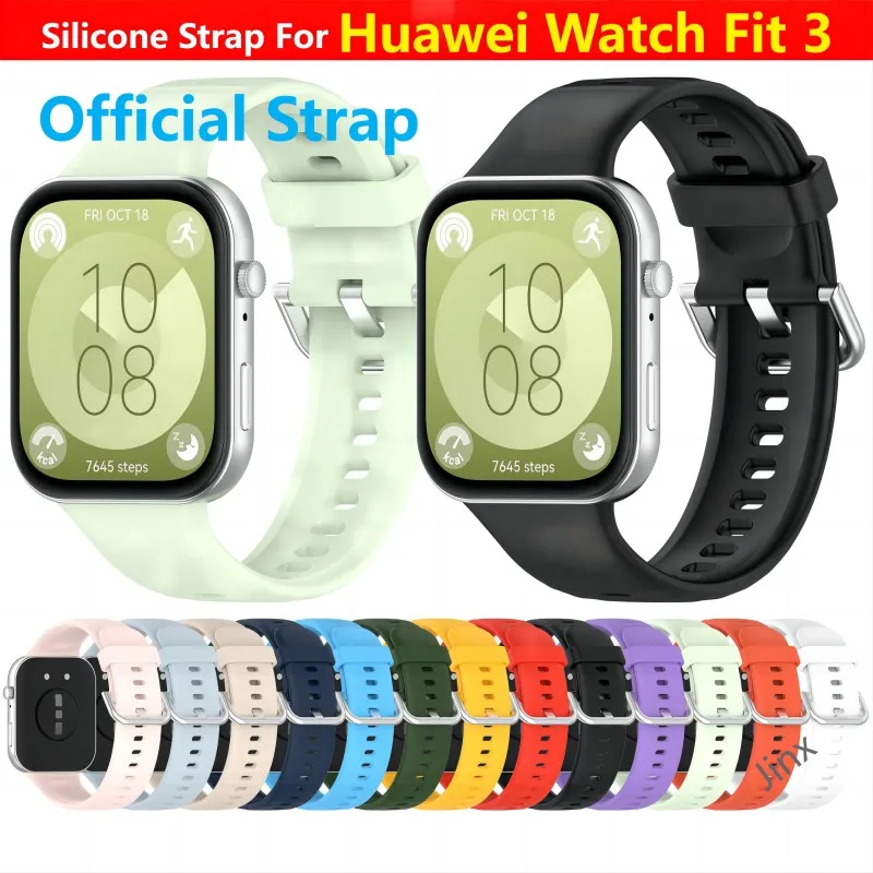 

Оригинальный силиконовый ремешок для смарт-часов Huawei Watch Fit 3, браслет для занятий спортом, ремешок на запястье Fit3, чехол-адаптер