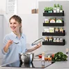 1PC magnetic storage rack with hooks for household kitchen refrigerator washing machine side hanging storage rack ﻿ 4