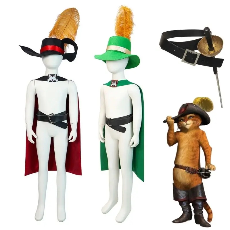 Cosplay The Last Wish Puss In Boots Costume Cosplay Kids Sword Belt Costume Da Gatto Per Bambini Costume Di Halloween Per Bambini