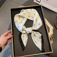 Luxury Brand Satin Shawl Design Print Silk Square Scarf Women neck scarves Wrap Headkerchief Beach Hair Band women's bandana 3