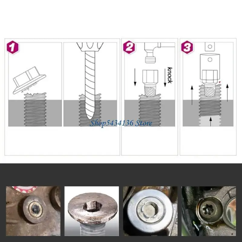 H7ED 12 -teiliges Schraubenextraktionskit 3/8 Zoll Antrieb Sechskant Multi -Spline – Detail 8