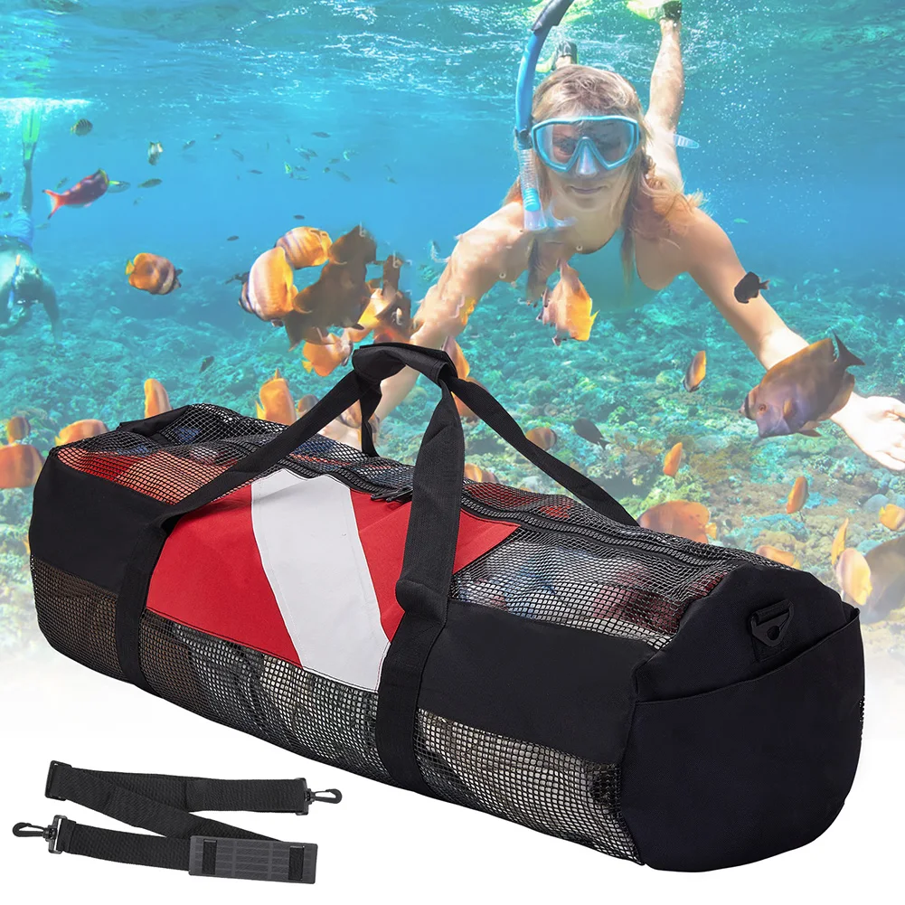 Diving Storage Bag Diving Mesh Bag Extra Large Swimming Beach Storage Bag Portable Scuba Diving Mesh Tote with Adjustable Shoulder Strap for Travel Gym Workout