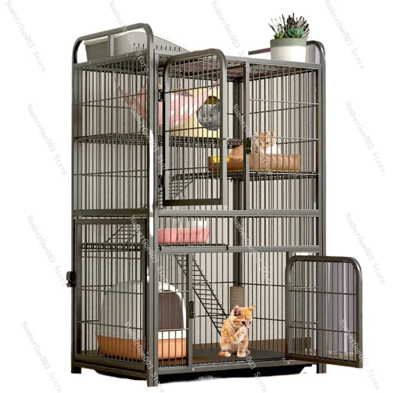 

Multifunctional Household Cat Cage Four-story Cat Luxury Villa Large Space Cattery Cat House Small Domestic Indoor