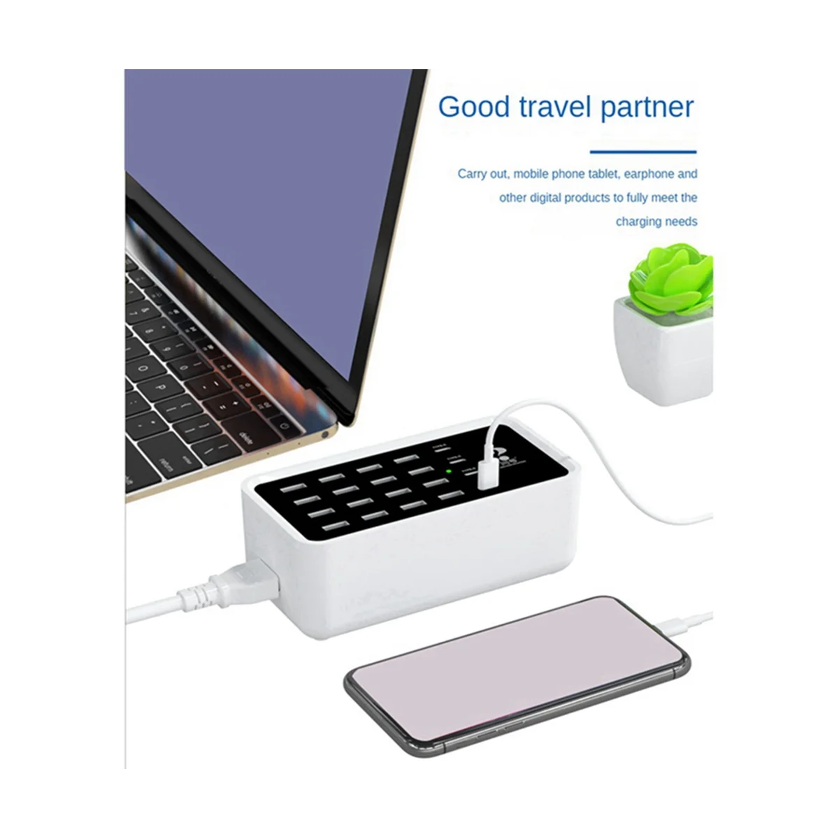 

 Зарядная Станция WIN HOW SOLUTION, 120 Вт, USB TYPE-C, 20 портов