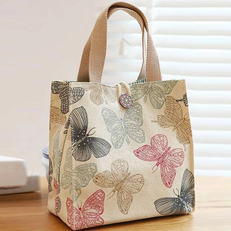 

Women Cute Lunch Bag Canvas Bag Tote Bag for Girls Lunch Box Small Handbag Pouch Dinner Container Food Storage Bags 2023