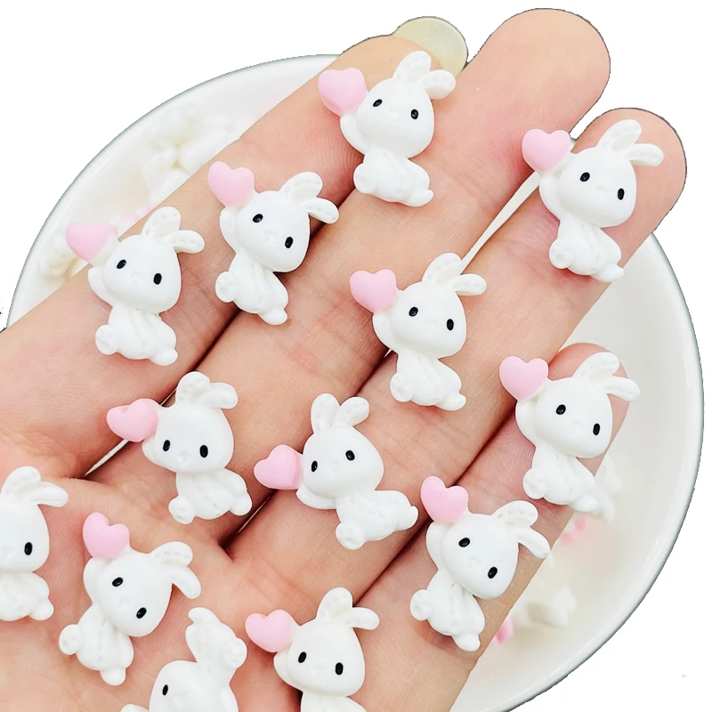 

20Pcs New Cute Mini Little Rabbit Resin Crafts Flatback Cabochon Ornament Jewelry Making Hairwear Accessorie U40