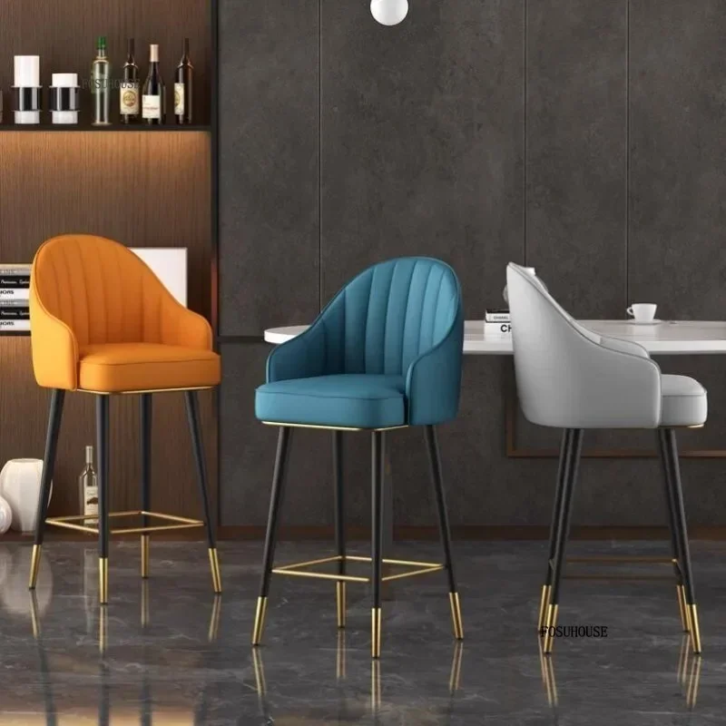 Minimalist Modern Living Room High Bar Chairs Home Furniture Restaurant Bar Stool Hotel Swivel Backrest Armchair