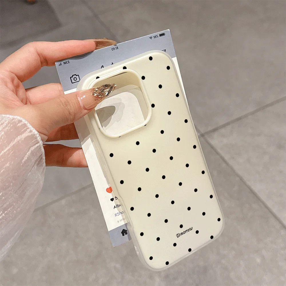 Luxury Cute Polka Dots Candy Color Shockproof Korean Girly Case Cover