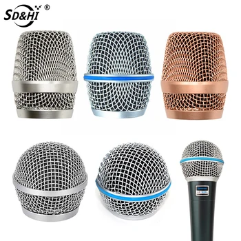 마이크 그릴 헤드 마이크 그릴 볼 커버 부품, Acc 교체 금속 마이크 메쉬 헤드, Shure beta58a 용 DIY 부품