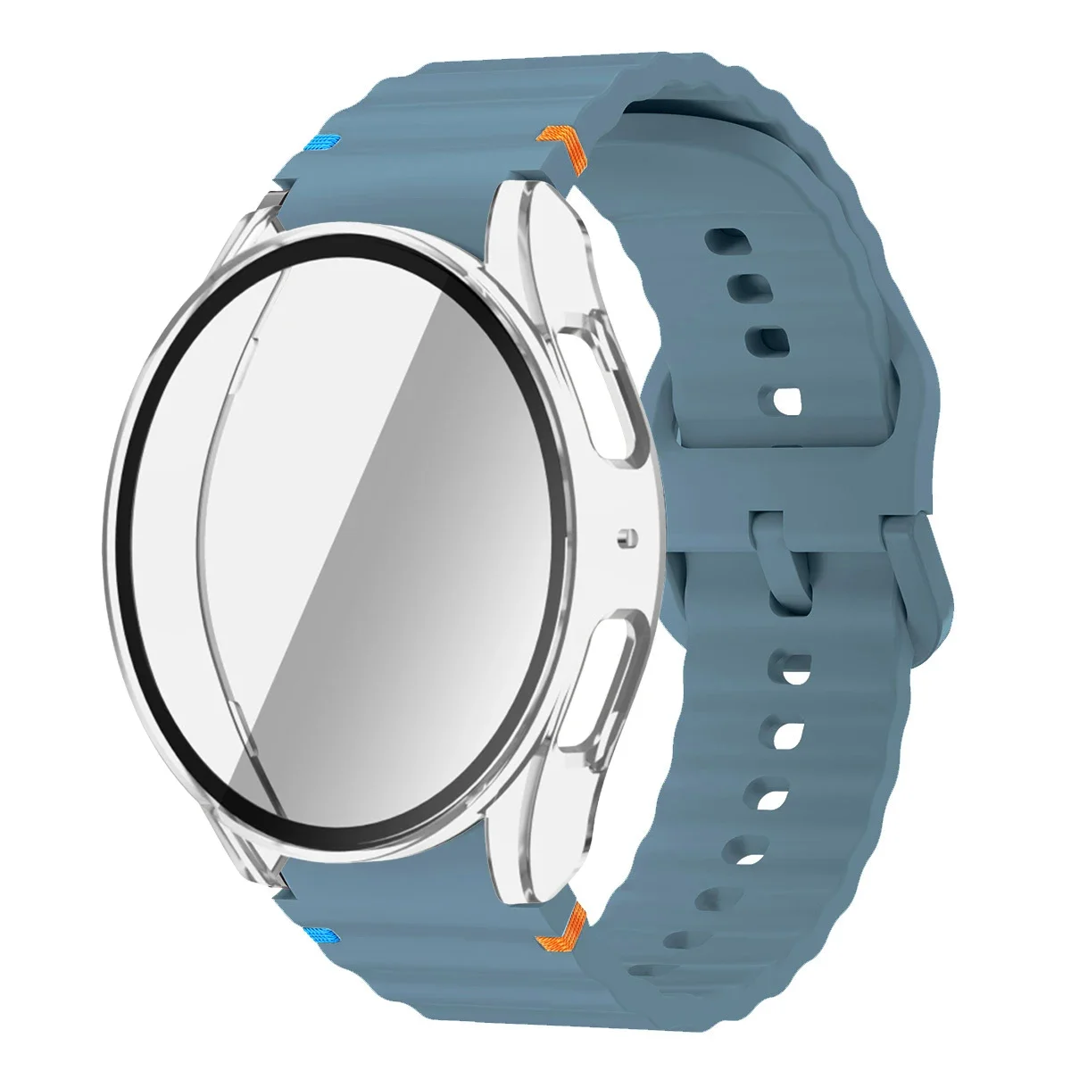 Enhanced Silicone Band and Bumper Case with Tempered Glass Screen Protector