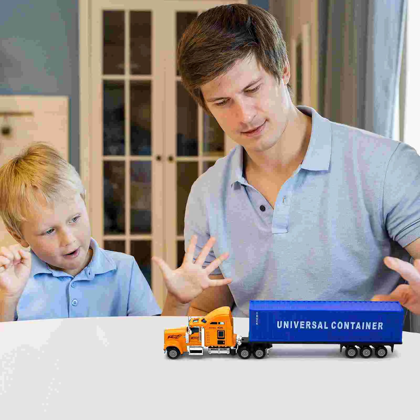 Household Child Cars Toys Truck Container Alloy Trucks for Boys Die Cast Semi and Trailer 5