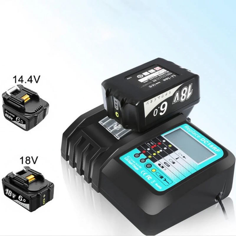 Newest 6.5A 3A Battery Charger for Makita 14.4V 18V BL1830 Bl1430 DC18RC DC18RF EU Plug Fan Cooling and High Quality Charger