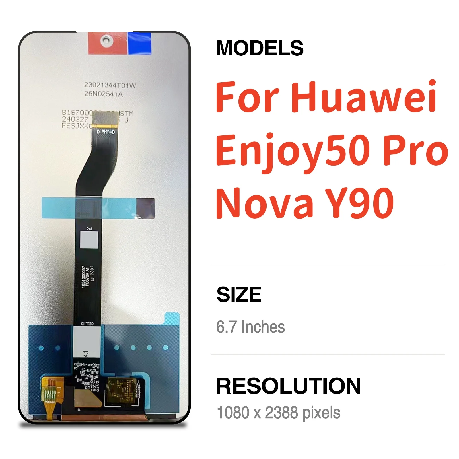 6.7'' LCD For Huawei Nova Y90 CTR-LX2 Enjoy 50 Pro Display Screen No/FrameTouch Panel Digitizer Replacement Repair Parts