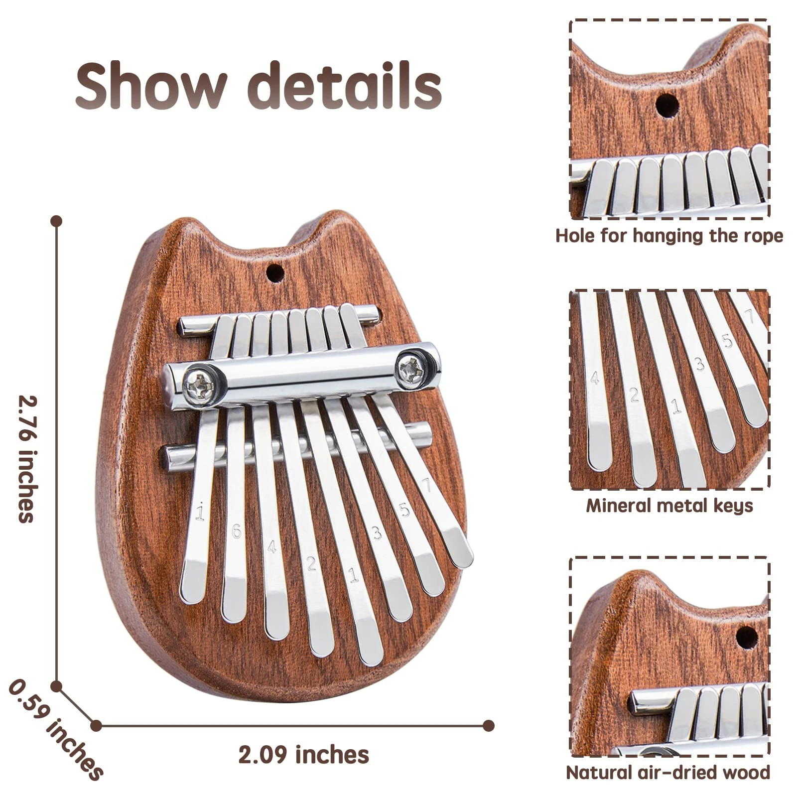 Mini Kalimba 8 Tasten Daumen Klavier 1 Packung totoro Stil niedliches Instrument tragbares exquisites Geschenk-Set für Kinder – Detail 3
