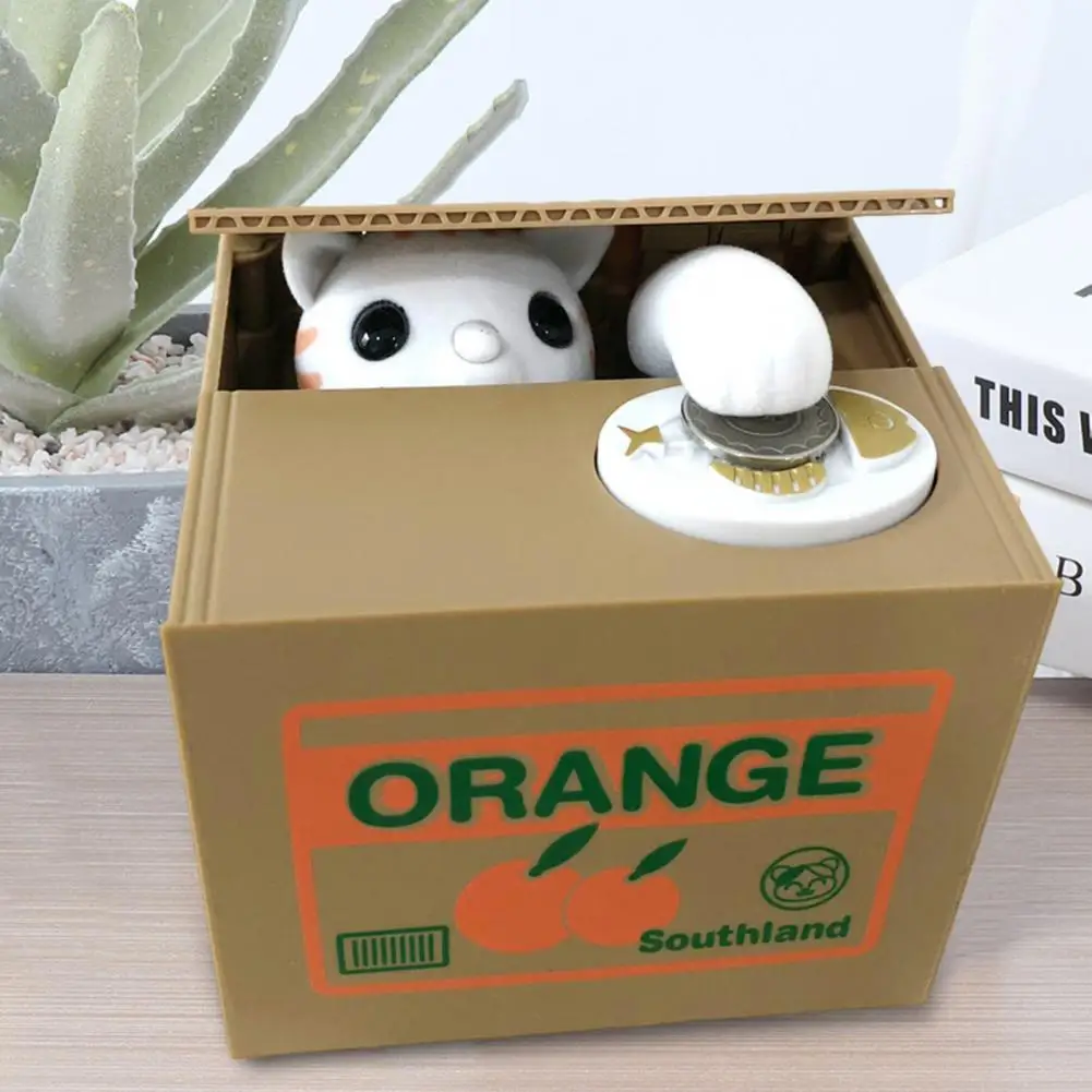 Children Coin Bank Automatic Coin Stealing Piggy Bank for Kids with English Speaking Cat Money Saving Box for Children for Us 3