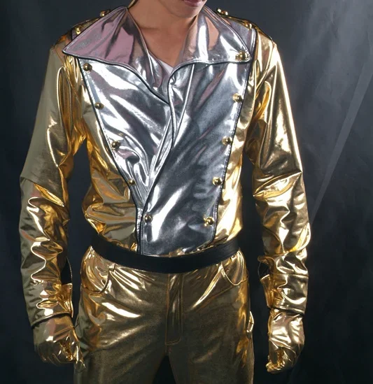 Michael Jackson Historical Performance Yellow Gold Jacket Pants Gloves MJ History Golden Set Costume Halloween Cosplay Ha
