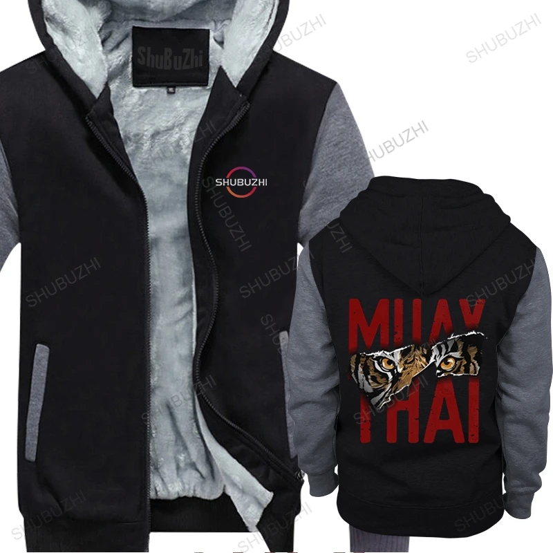 

Novelty Men's Muay Thai Tiger fleece pullover Crewneck Cotton hoodie Leisure Thailand Martial Art Fighter Spirit thick hoodies