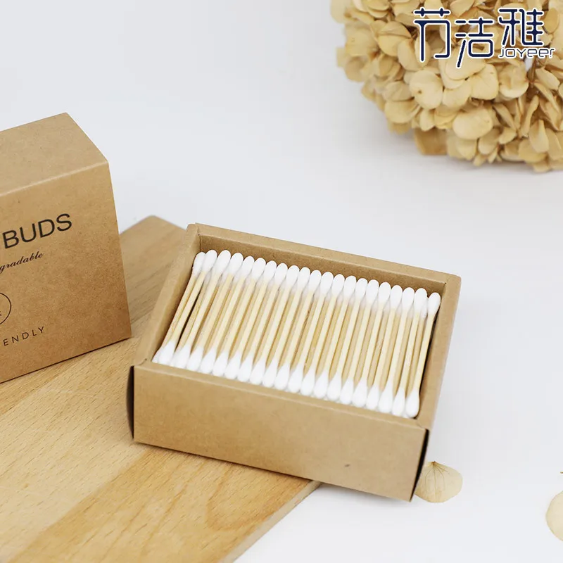 Cotton Swabs 200 Pcs/Box Double Head Bamboo Cotton Buds Wood Stick Cotton Swab For Makeup, Nose Ear Cleaning, Pet Care Art & Crafts