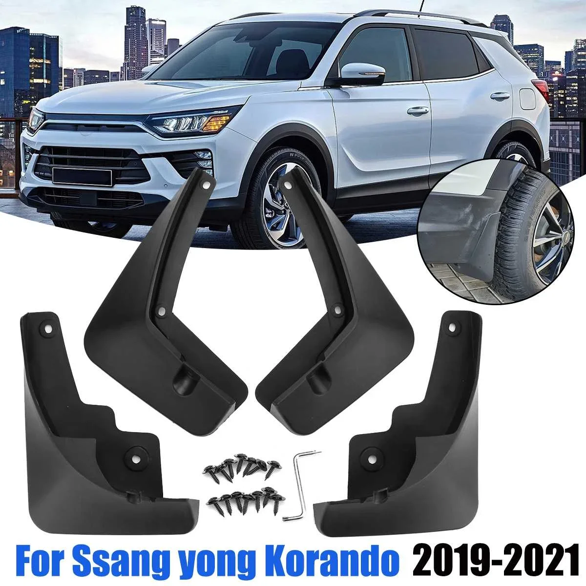 

4pcs Set Front Rear Mudflaps Mudguards Fender Mud Flap Guard Splash Car Accessories Auto for Ssang Yong Korando 2019 2020 2021