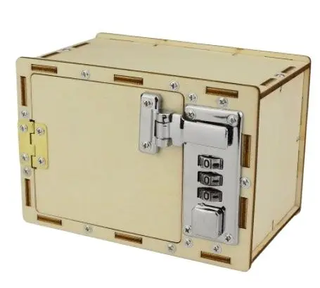 

1Pcs Christmas goods Creative Technology Wooden Gizmo DIY Mechanical Lock Box Password Puzzle Student Toys