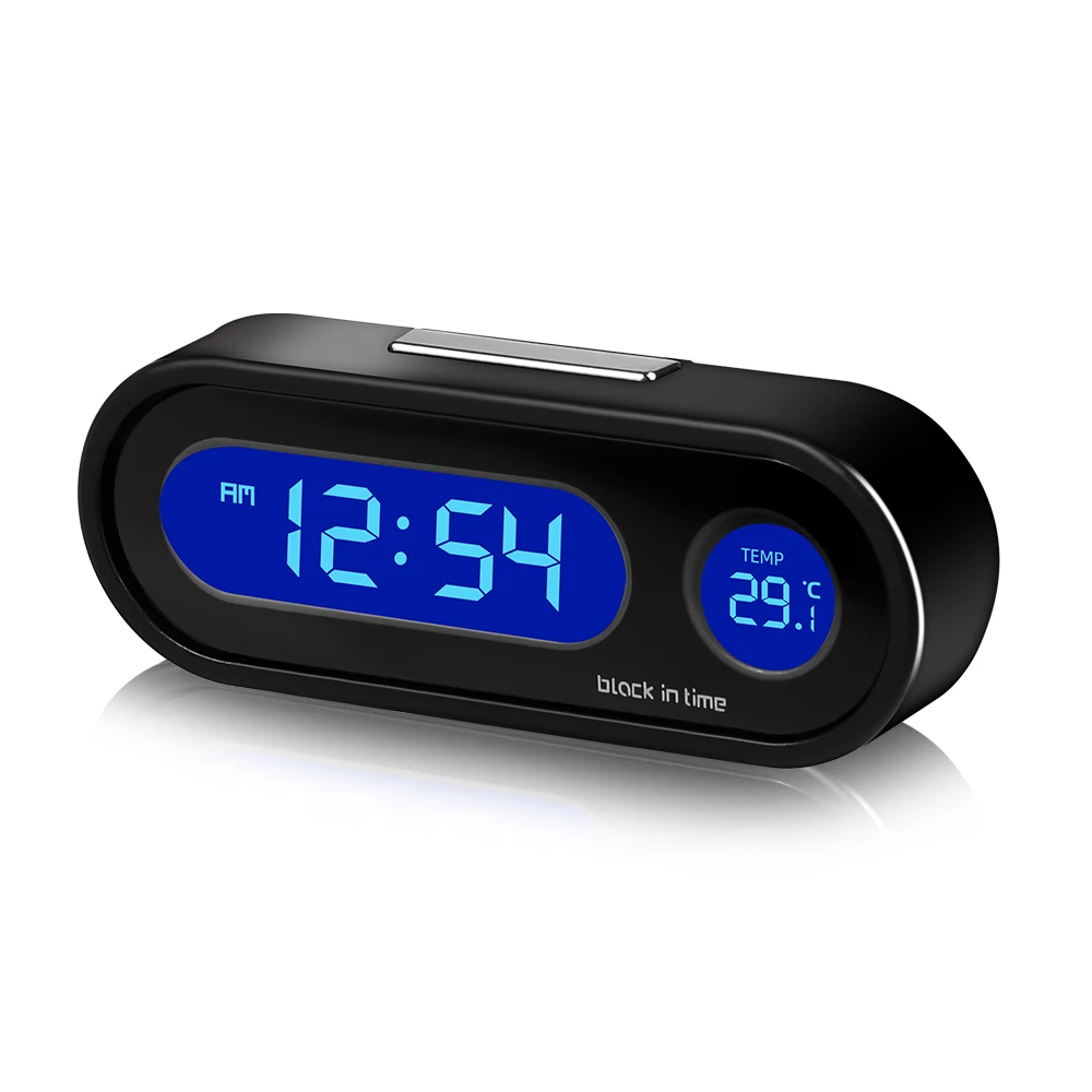 Mini Auto Uhr Thermometer LCD Digitale Hintergrundbeleuchtung Elektronische Auto Uhren Auto Innen Außerhalb Temperatur Elektronische Auto Zeit Uhr – Detail 3