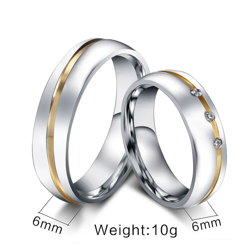 Engagement Rings Fashion Luxury Engagement Wedding Ring Micro-inlaid Zircon Couple Ring Anniversary Jewelry Gift Men's and Women's