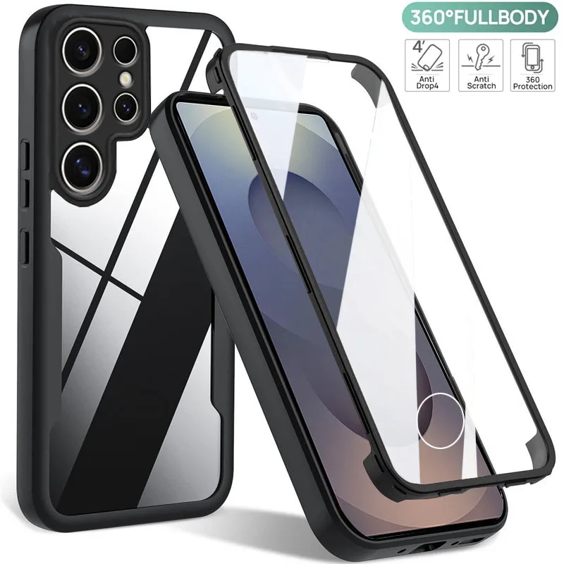 360-Degree Shockproof Clear Phone Case with Full Protection