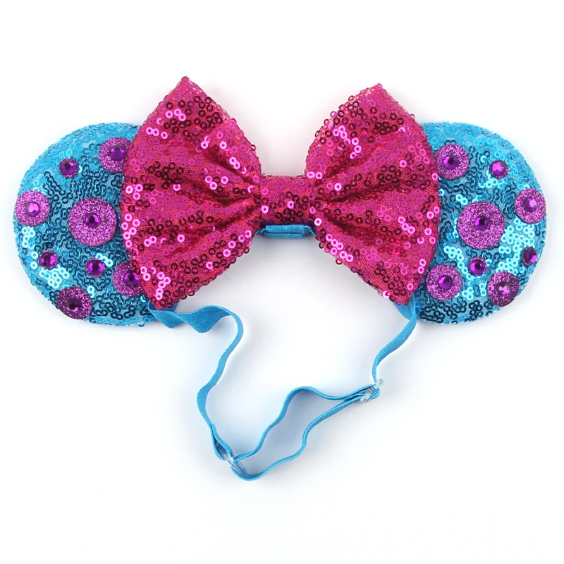 2026 3,3" Minnie Mickey Ohren Elastische Stirnbänder Neugeborenen Mode Glitzer Verstellbares Haarband Baby DIY Haaraccessoires – Detail 34