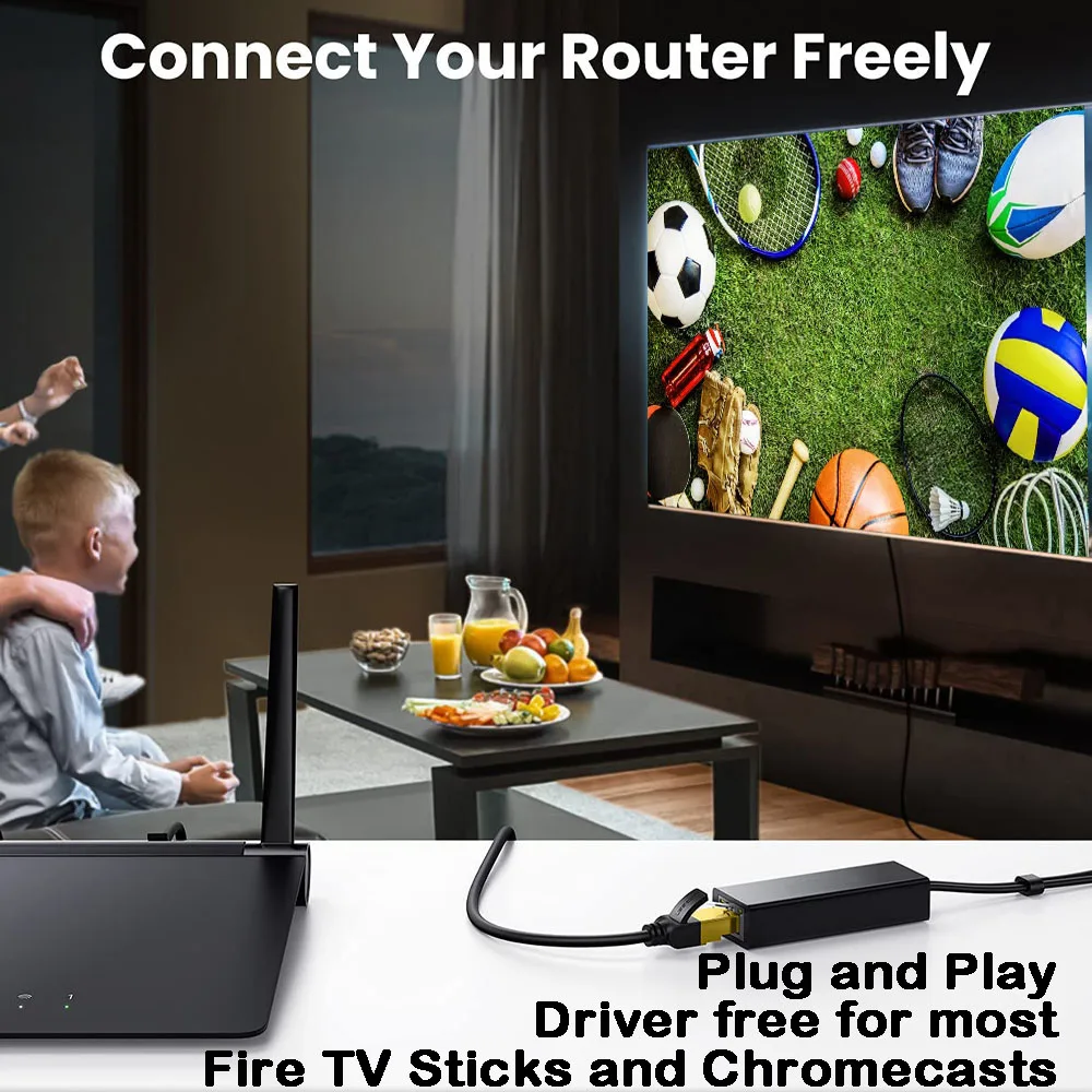 Acheter Adaptateur Ethernet PDTO LAN avec câble USB OTG pour  Fire  Stick Chromecast