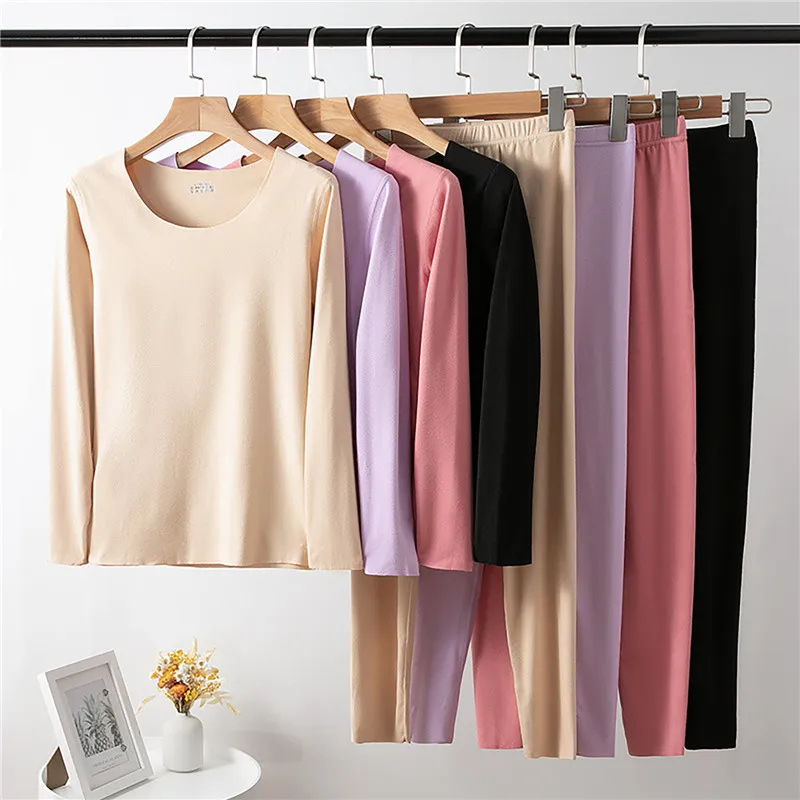 Women's Thermal Underwear Winter Clothes Seamless Thick Double Layer Warm Lingerie Women Thermal Clothing Set 2 Pieces