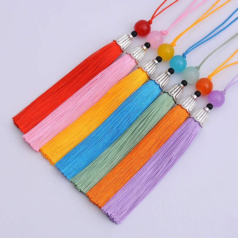 10/50pcs 20cm Fringed tassels W Silver Metal Fish Head Wedding Birthday Spring festival Cloth bag Garment Curtain accessories
