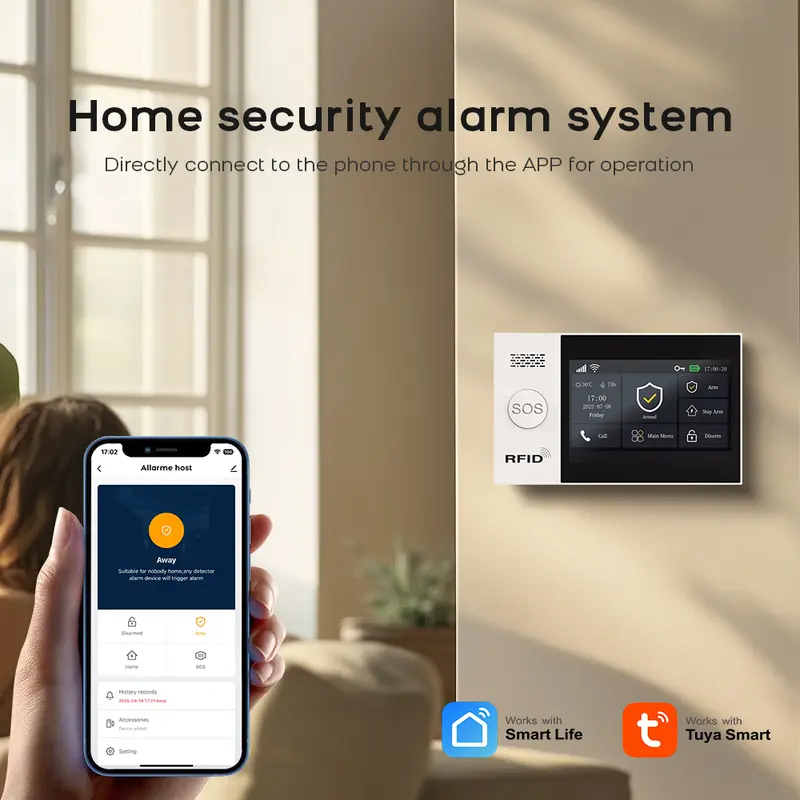 PG-107 Tuya Wireless Home WIFI GSM GPRS Burglar Home Security With Motion Detector Sensor Burglar Alarm System APP Control - Image 2
