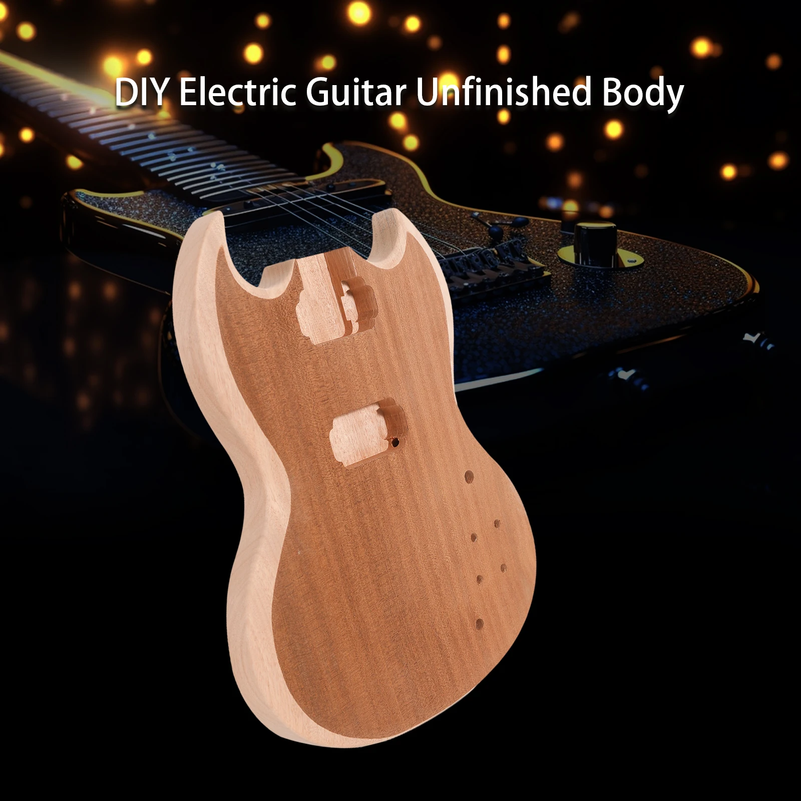 

DIY Electric Guitar Unfinished Body Guitar Barrel Blank Wooden Guitar Body Replacement Parts