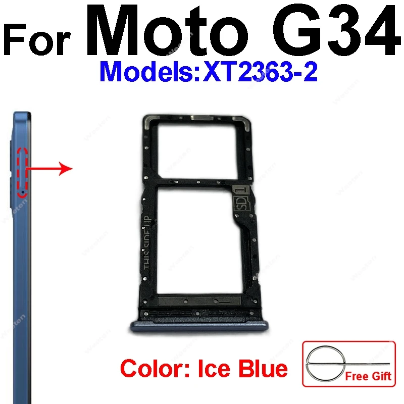 Plateau Porte-Cartes SIM Et Micro SD De Rechange Pour Motorola Moto G13 XT2331 - Bleu