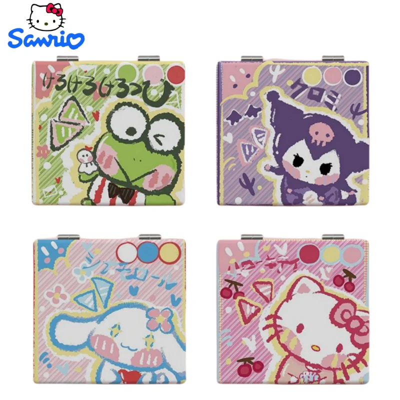 

KEROKERO KEROPPI little twin sta hello kitty Kawaii My melody mirror Sanrio cartoon girl makeup mirror portable folding mirror