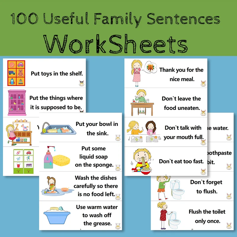 Useful Family Sentences Common English Situational Early Childhood