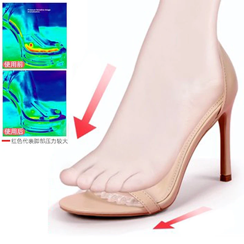 Shoe Insoles Shoe Repair Stickers Forefoot Pads 2Pcs Non-slip Insoles Sticker for High Heels Flip Flop Sandals Silicone Women Elegant Self-adhesive Foot Patch Gel Forefoot Pad