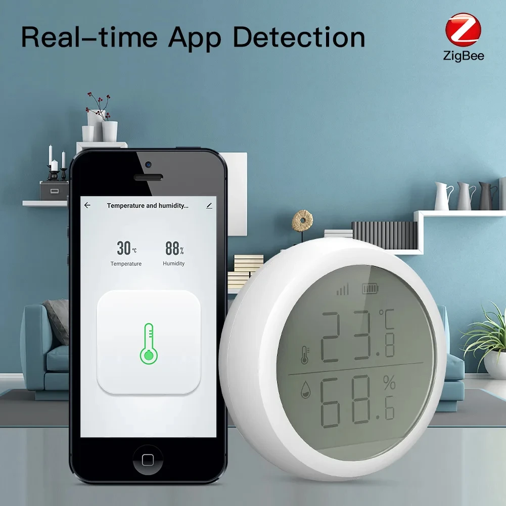 Description Picture 4 of itemTuya Smart ZigBee Temperature Humidity Sensor Intelligence Scene Real-time Detecting Thermometer Alexa Google Home Voice Control